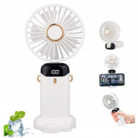 Mini Ventilateur Portatif Rechargeable LED Blanc en Tunisie