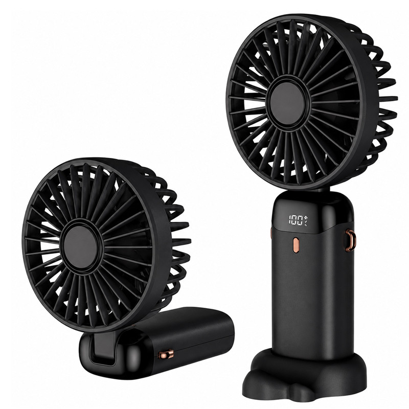 Mini Ventilateur Portatif Rechargeable LED Noir en Tunisie