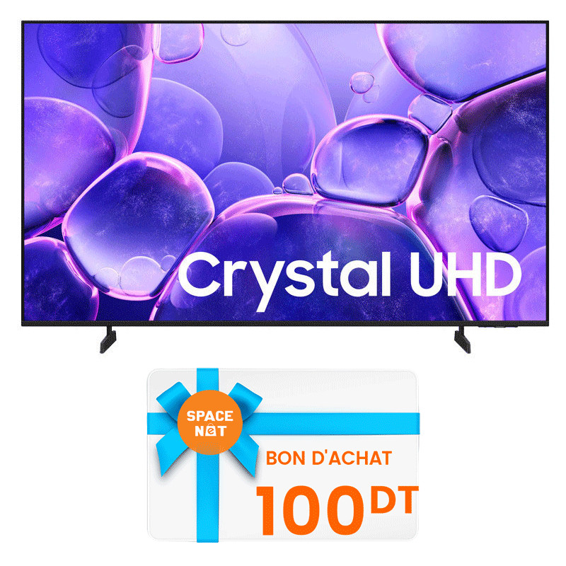 Tv Samsung U8000F 70" 4K Crystal UHD Smart Tv Noir en Tunisie
