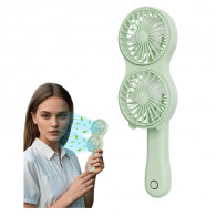 Double Ventilateur Portable Rechargeable Vert en Tunisie