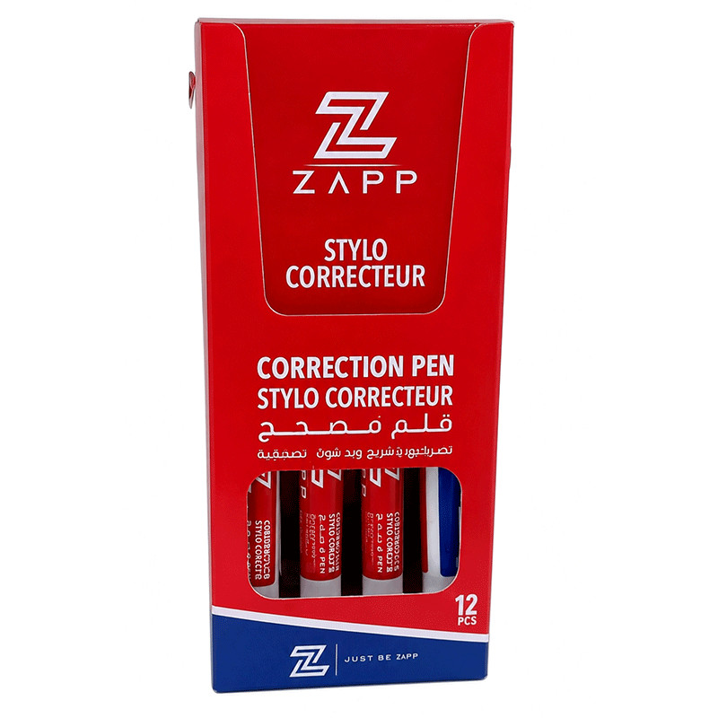 Boite De 12 Stylo Correcteurs Zapp 4ml Blanc en Tunisie