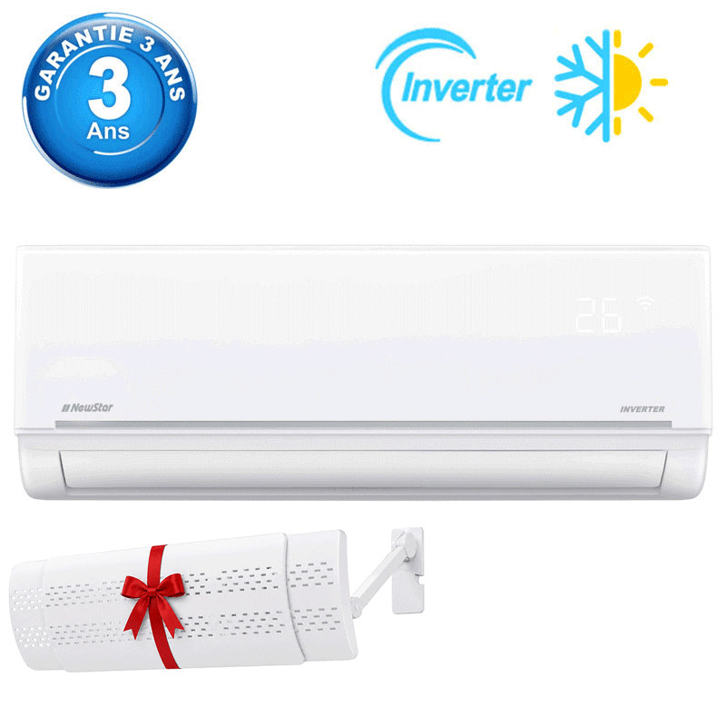 Climatiseur NewStar 24000 BTU Inverter Chaud Froid Blanc en Tunisie