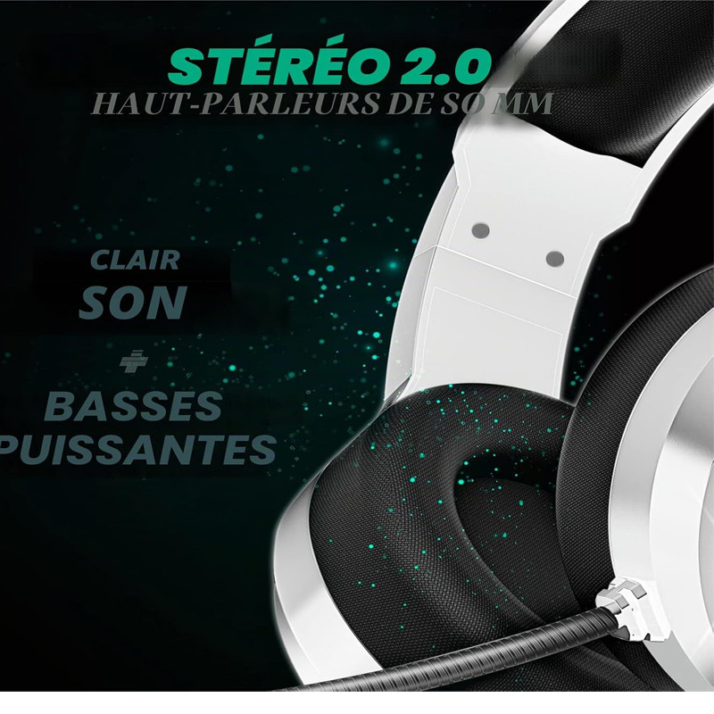 Micro Casque Gaming Spirit Of Gamer Pro H8 RGB Blanc en Tunisie