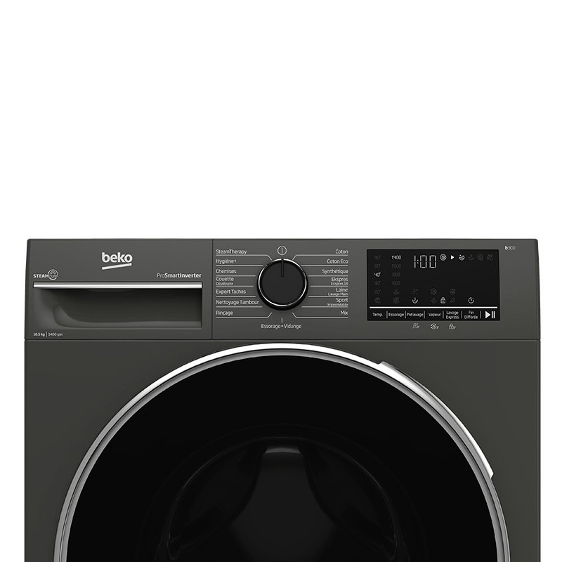 Machine à Laver Frontale Beko B3WFT410542MG Inverter 10Kg Gris en Tunisie