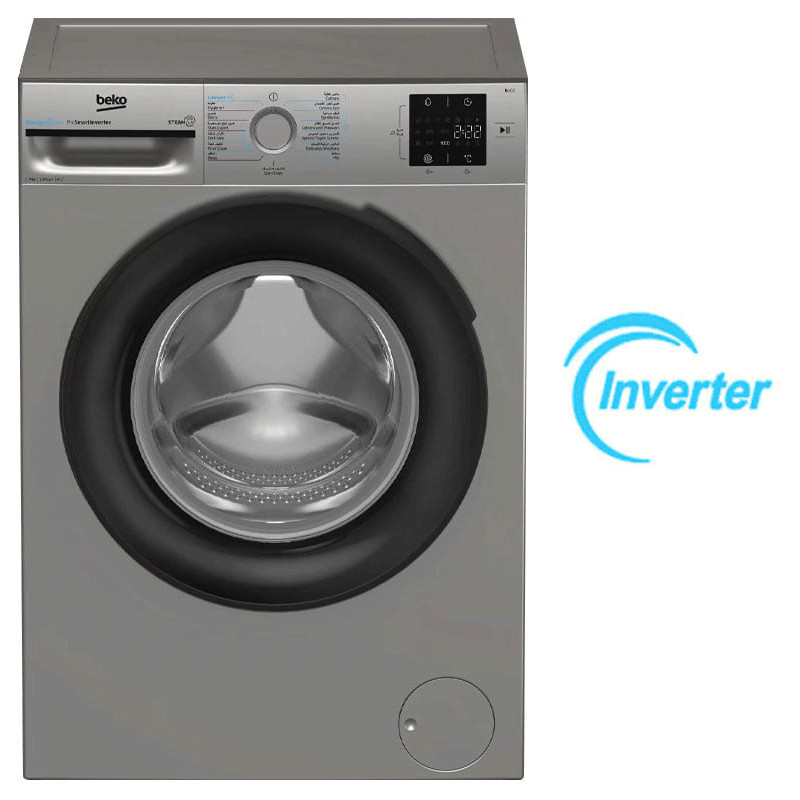 Machine à Laver Frontale Beko BM3WFU47200BS Inverter 7Kg Silver en Tunisie