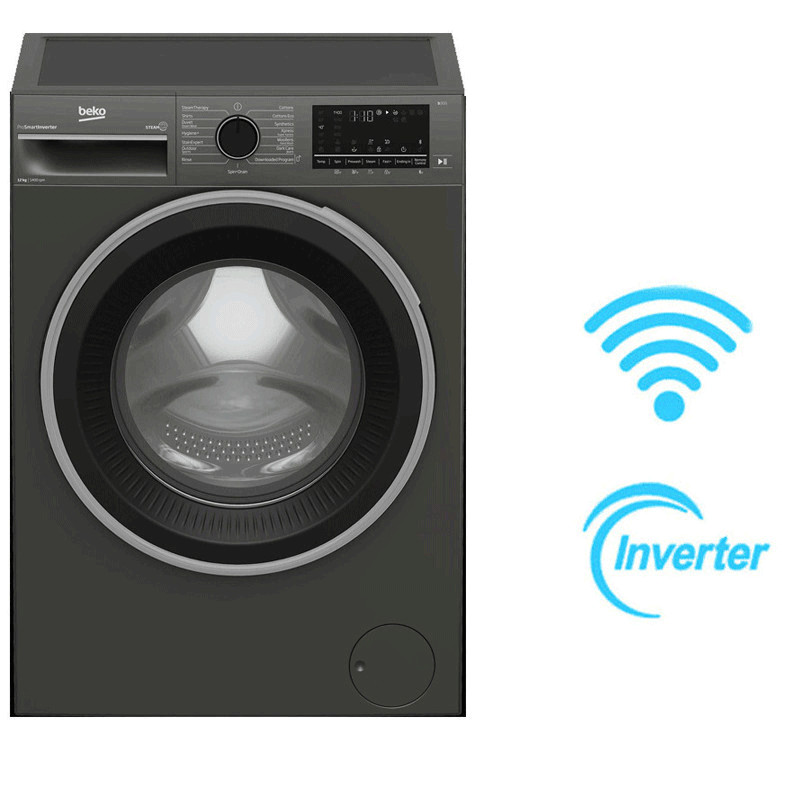 Machine à Laver Beko MACH-8KG1200TN 12Kg Smart Inverter Gris en Tunisie