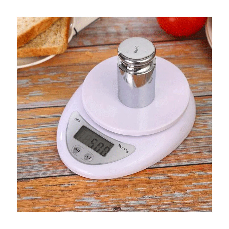 Balance de Cuisine Digital 5Kg Blanc en Tunisie