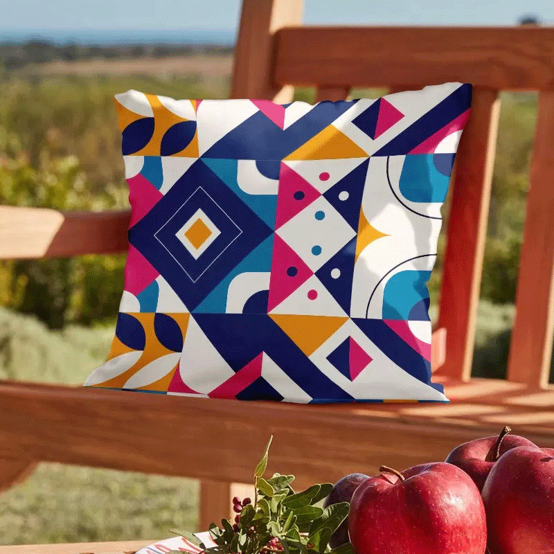 Coussin Outdoor Collage Art Jaune en Tunisie