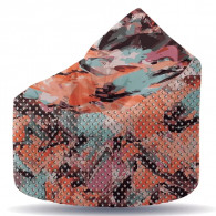 Pouf Plume XL Abstract Art Stars Orange en Tunisie