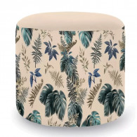 Pouf Cylindrique Falling Leaves Beige en Tunisie