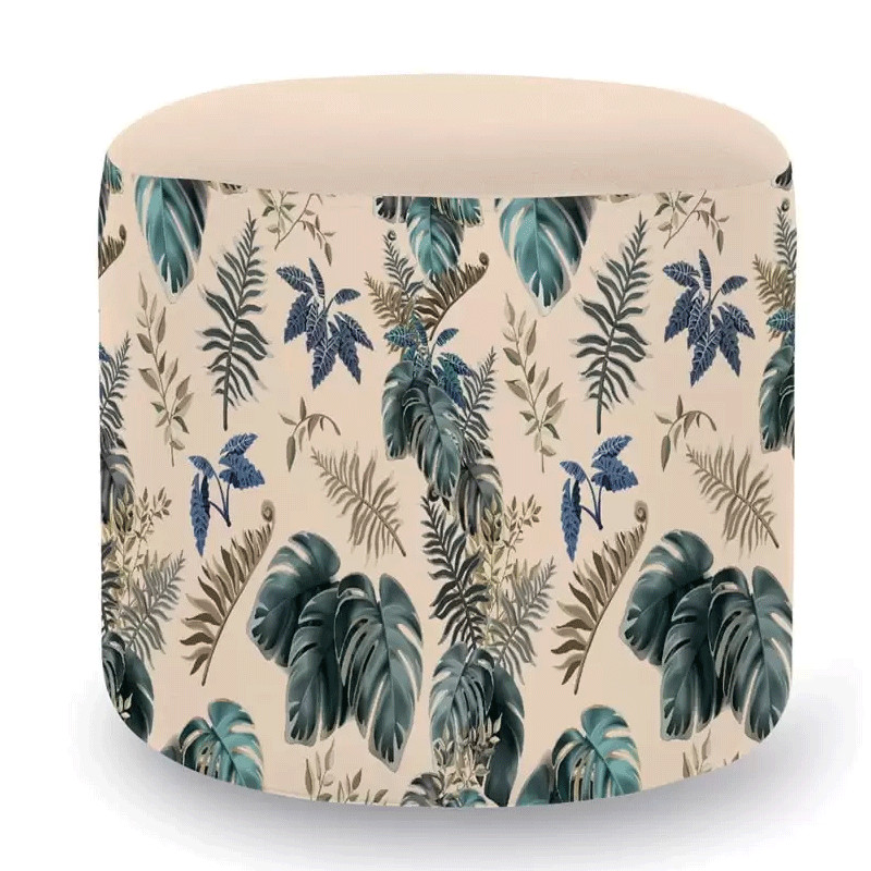 Pouf Cylindrique Falling Leaves Beige en Tunisie