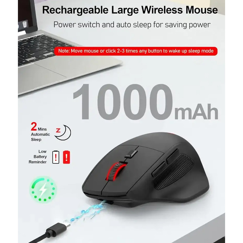 Souris Gaming Sans fil Redragon BM2995 Rechargeable RGB Noir EN Tunisie