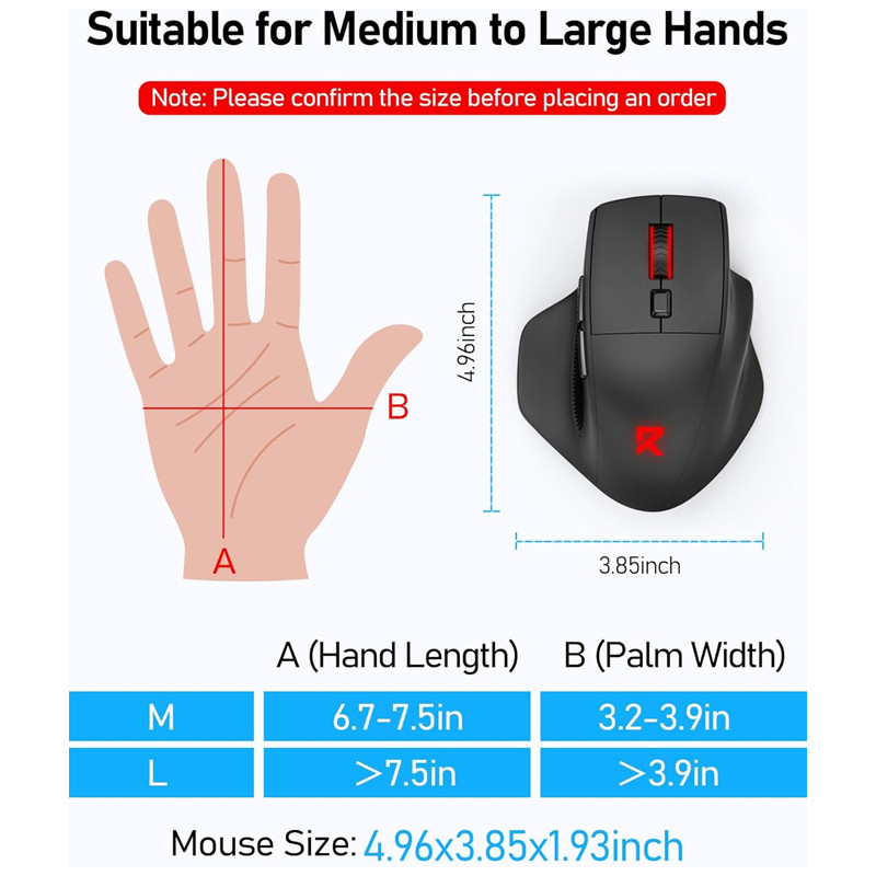 Souris Gaming Sans fil Redragon BM2995 Rechargeable RGB Noir EN Tunisie