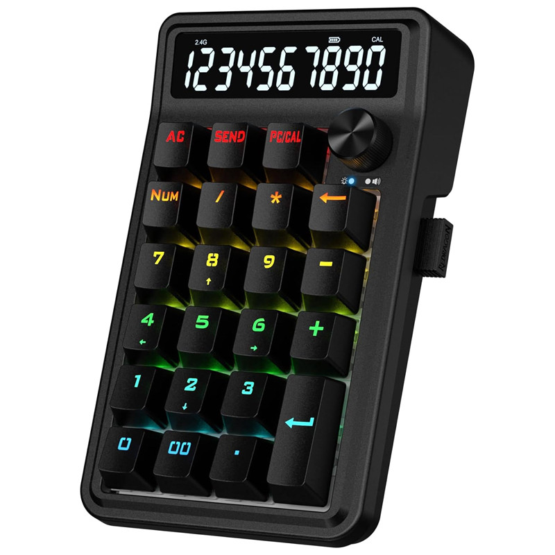 Pavé numérique Sans Fil Redragon K733 Cove RGB Noir en Tunisie