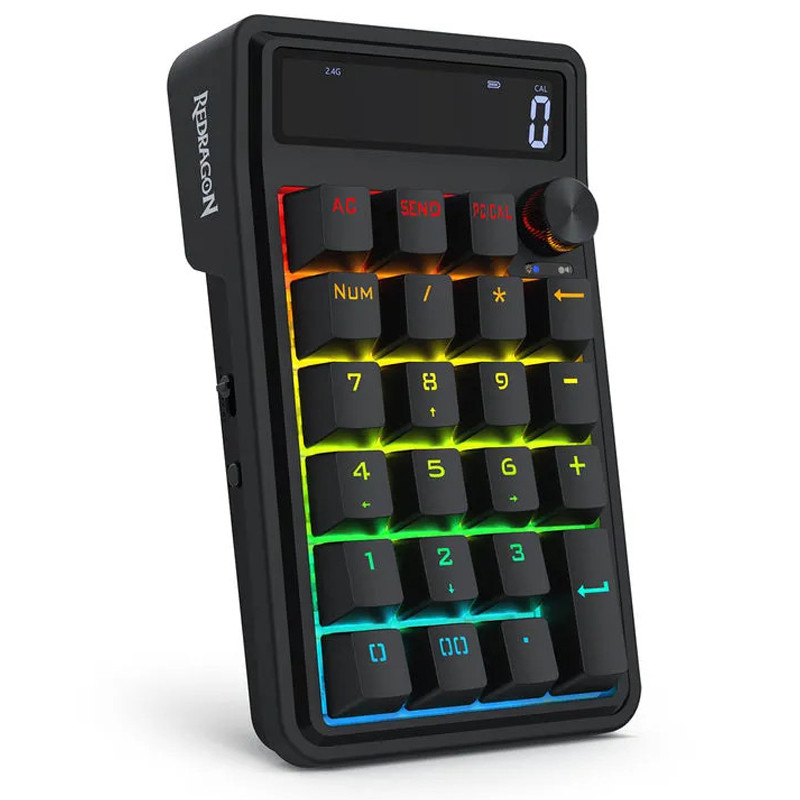 Pavé numérique Sans Fil Redragon K733 Cove RGB Noir en Tunisie