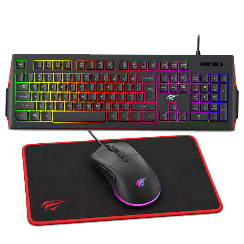 Pack Gamer 3En1 Havit Clavier + Souris & Tapis Souris Noir