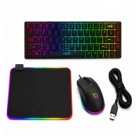 Pack Gamer 3En1 Aqirys Clavier Mécanique Sans Fil + Souris & Tapis Noir