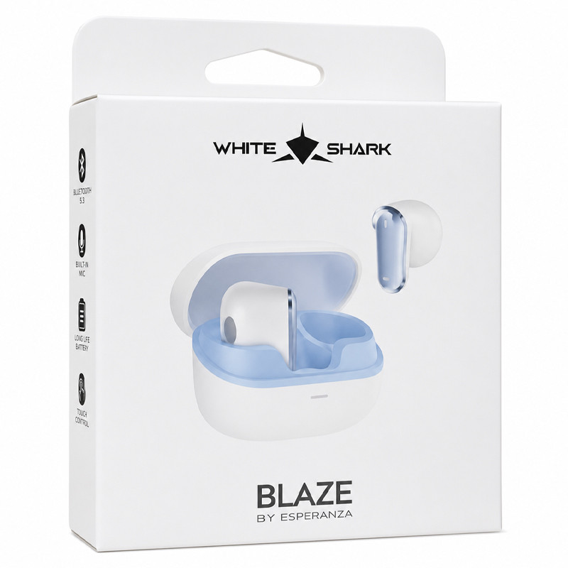 Écouteur Bluetooth White Shark Blaze GEB-TWS201 Blanc en Tunisie
