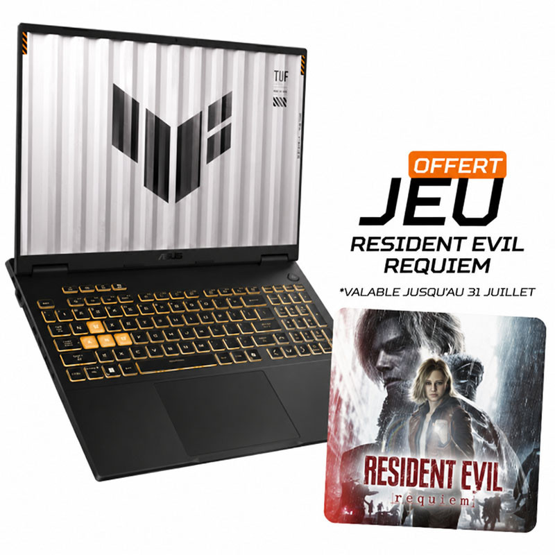 Pc Portable Asus Tuf Gaming F16 TUF608JM I5 13Gén 16Go 1To SSD  Windows 11 RTX 5060  en Tunisie