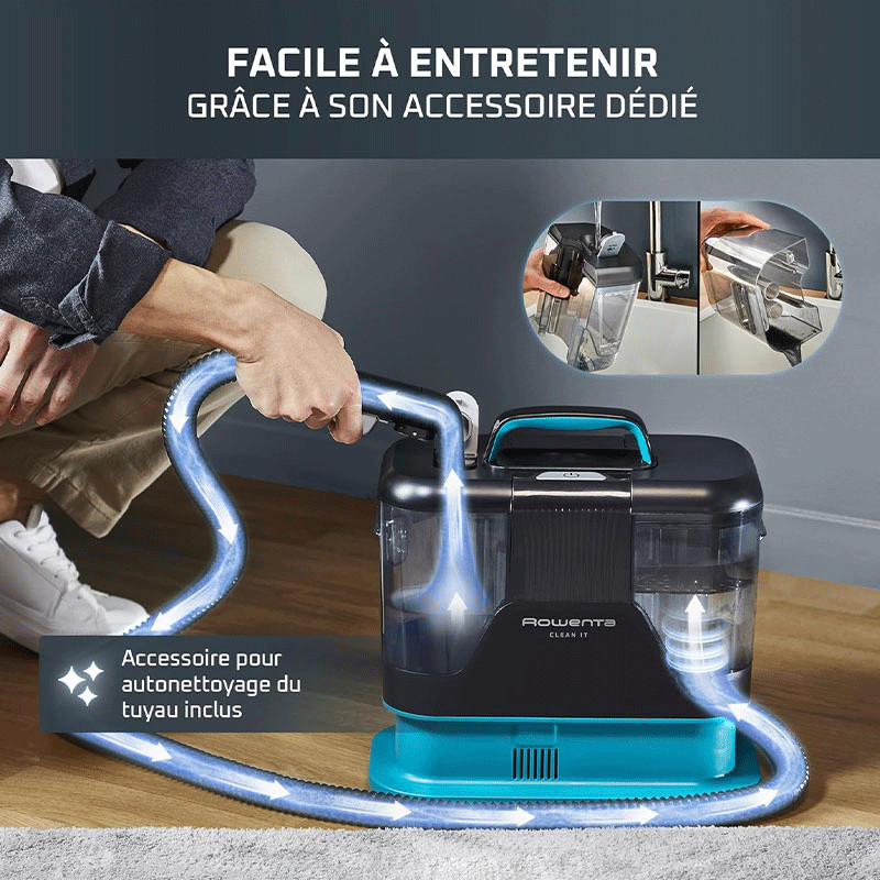 Shampouineuse Nettoyeur De Tapis Et Tissu Rowenta IN5020F0 750W Noir en Tunisie