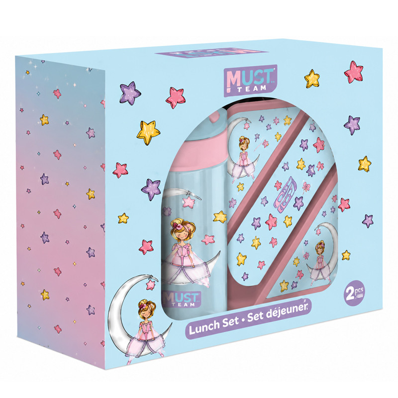 Kit Lunch Box Et Bouteille D'eau Must Team Night Fairy Bleu En Tunisie
