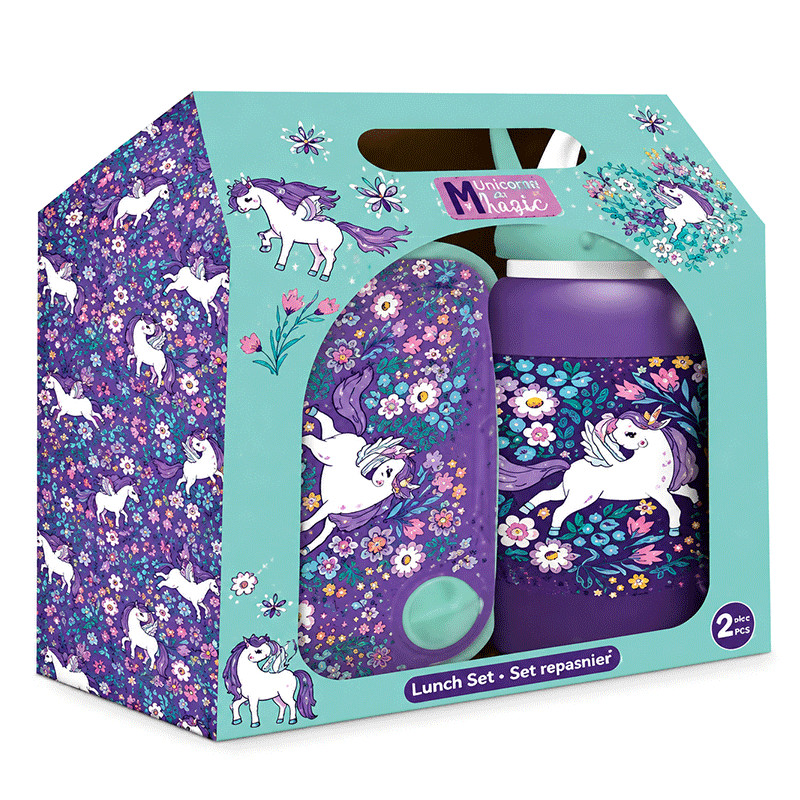 Kit Lunch Box Et Bouteille D'eau Must Team Unicorn Violet en Tunisie