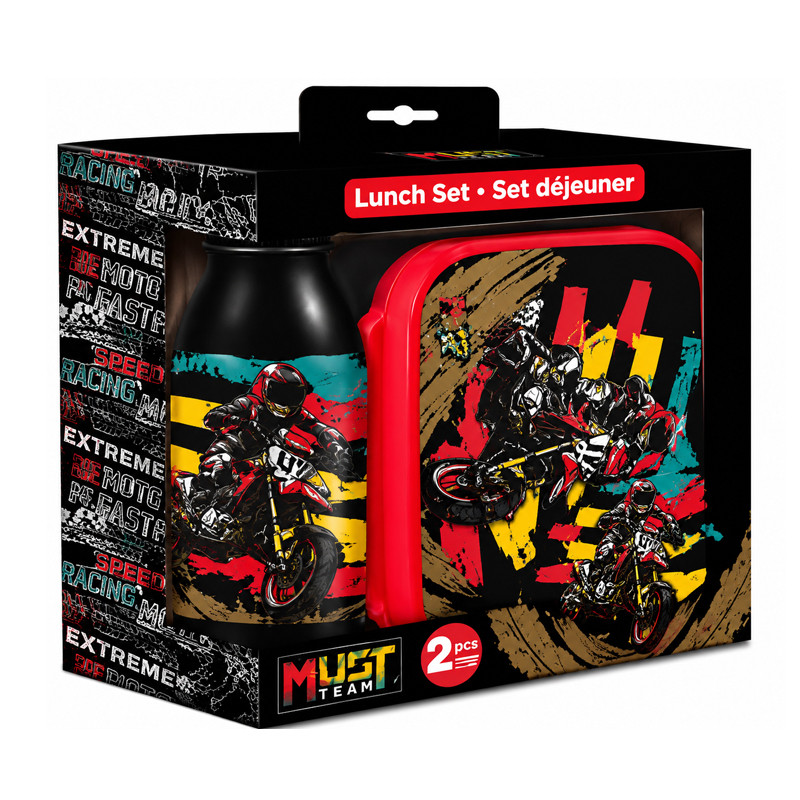 Kit Lunch Box Et Bouteille D'eau Must Team Moto Noir En Tunisie