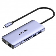 Hub USB Hiksemi Multifonctionnel Type-C 11en1 Gris En Tunisie