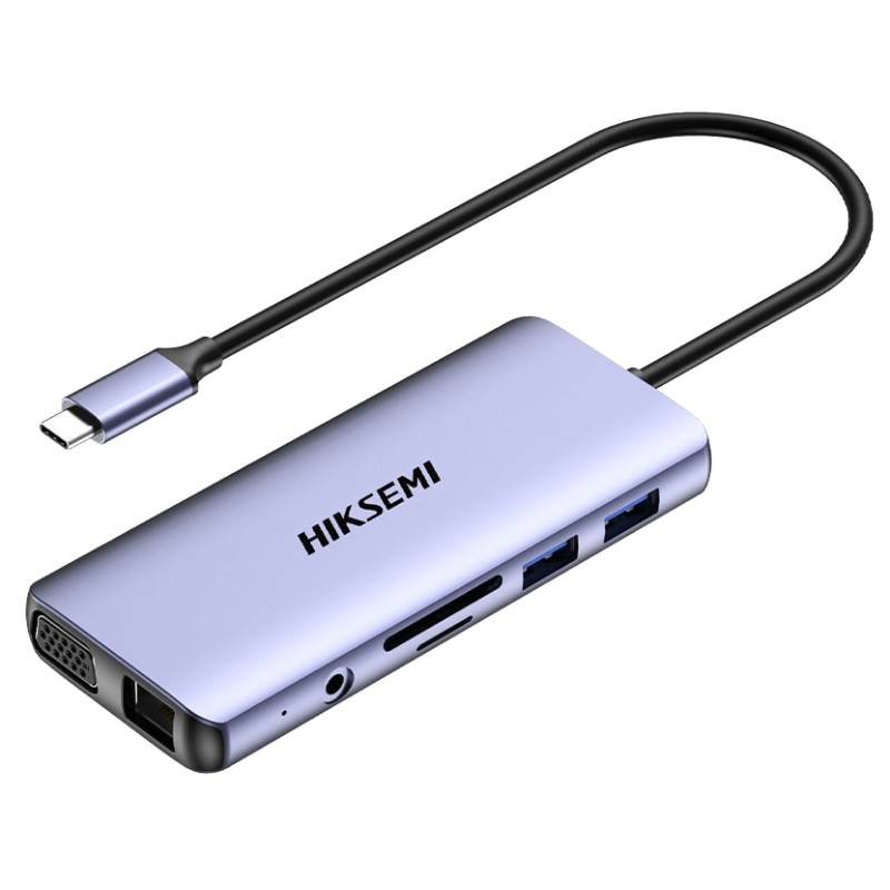 Hub USB Hiksemi Multifonctionnel Type-C 11en1 Gris En Tunisie