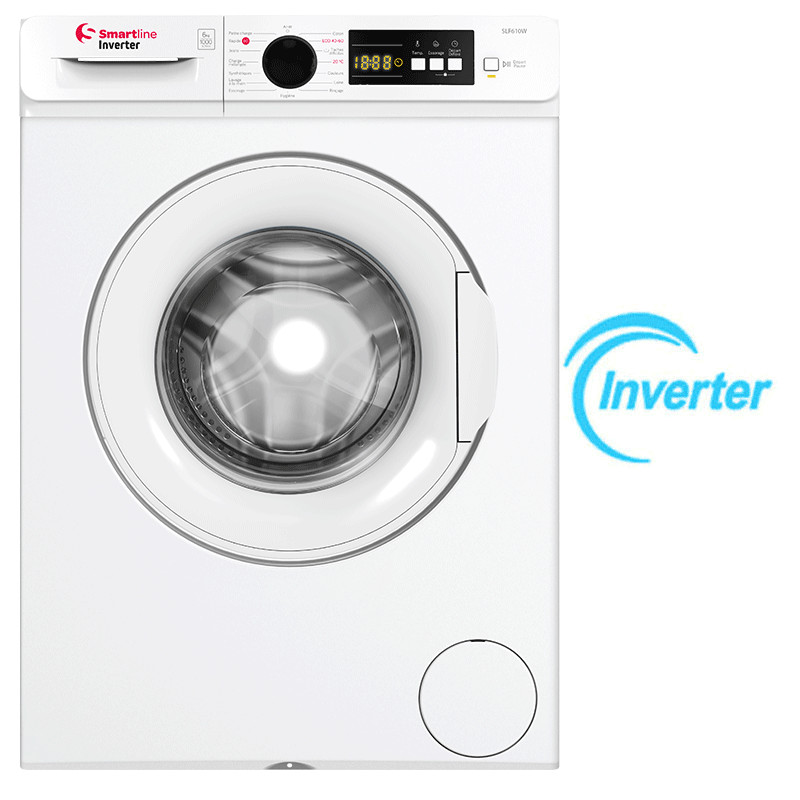 Machine à Laver Frontale Smart Line SLF610W Inverter 6Kg Blanc en Tunisiie
