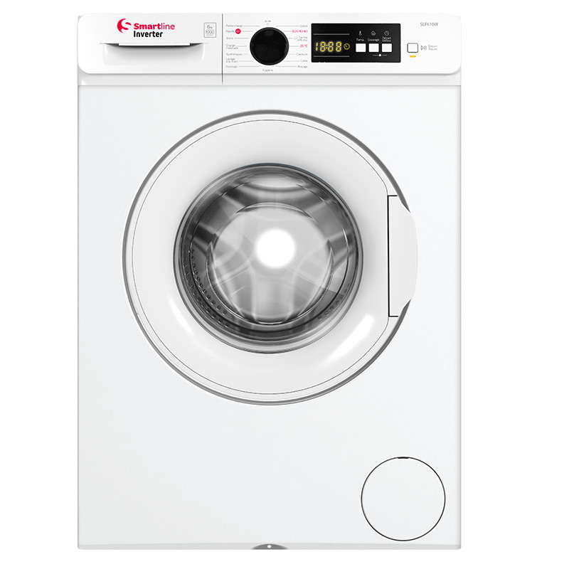 Machine à Laver Frontale Smart Line SLF610W Inverter 6Kg Blanc en Tunisiie