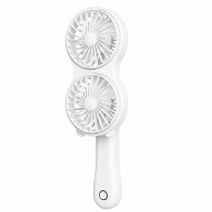 Double Ventilateur Portable Rechargeable Blanc en Tunisie