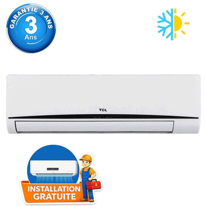 Climatiseur TCL 9000 BTU Chaud Froid en Tunisie
