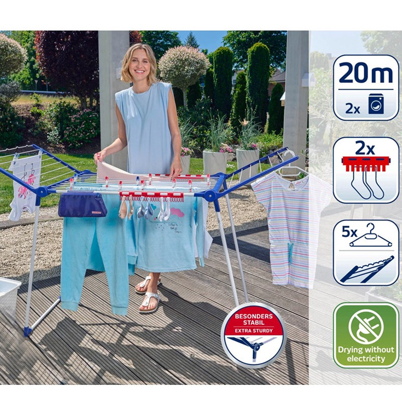 Sèche Linge Sur Pied Leifheit Pegasus 200 Solid Blanc En Tunisie