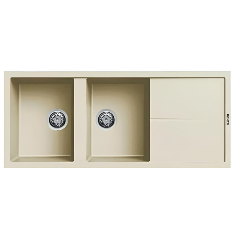 Évier De Cuisine Infinity Box 116 Ego 2 Bacs 50Cm Blanc Cassé en Tunisie