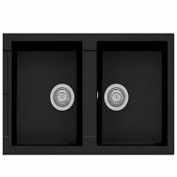 Évier De Cuisine Infinity 86 Moon 2 Bacs 50Cm Noir en Tunisie