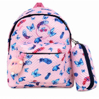 Sac à Dos Scolaire TIC-TAC T20271 Papillons Rose En Tunisie
