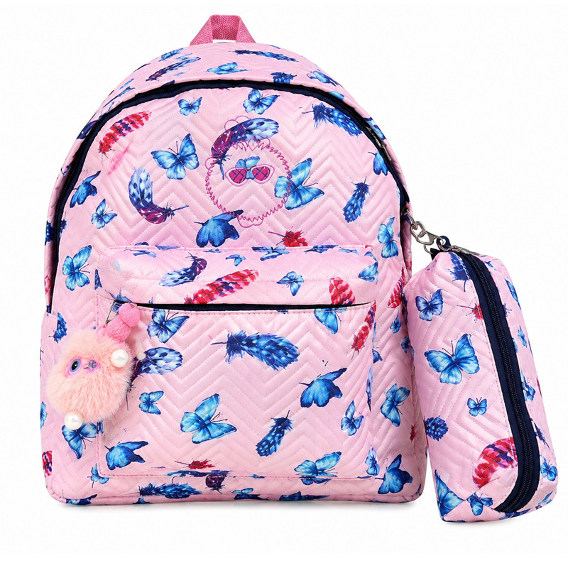 Sac à Dos Scolaire TIC-TAC T20271 Papillons Rose En Tunisie