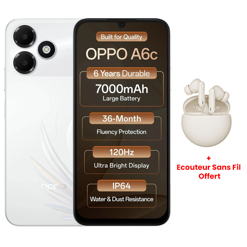 Oppo A6c 4Go 128Go Brown  en Tunisie