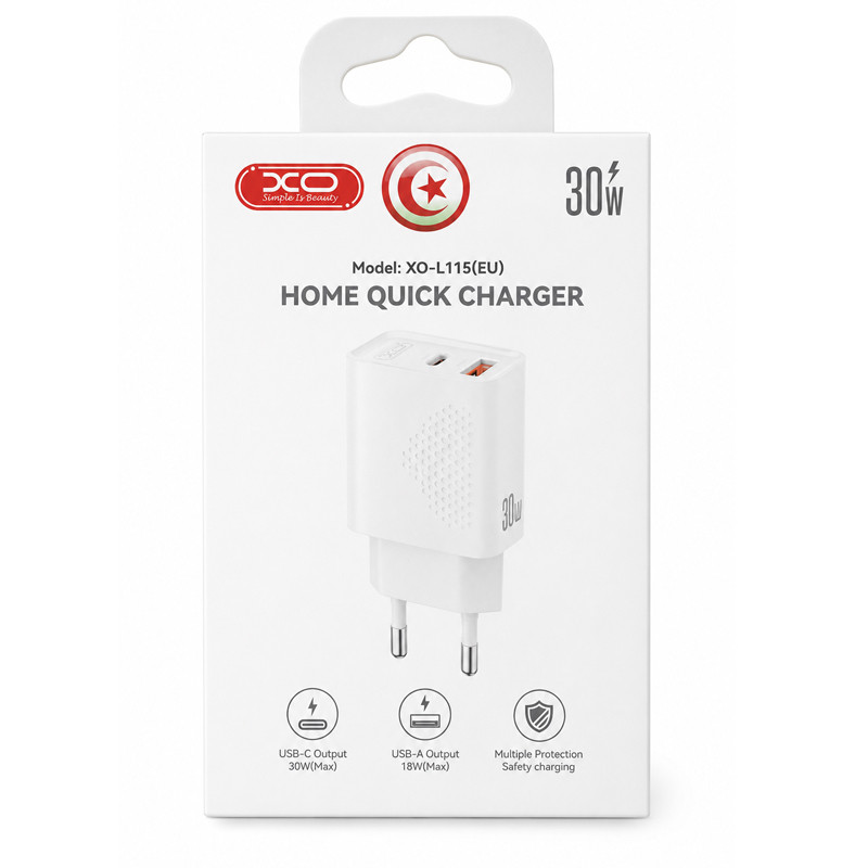 Chargeur Smartphone XO L115 30W Blanc En Tunisie