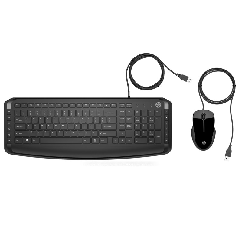 Ensemble Clavier & Souris Filaire HP 9DF28AA Noir en Tunisie