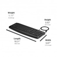 Ensemble Clavier & Souris Filaire HP 9DF28AA Noir en Tunisie