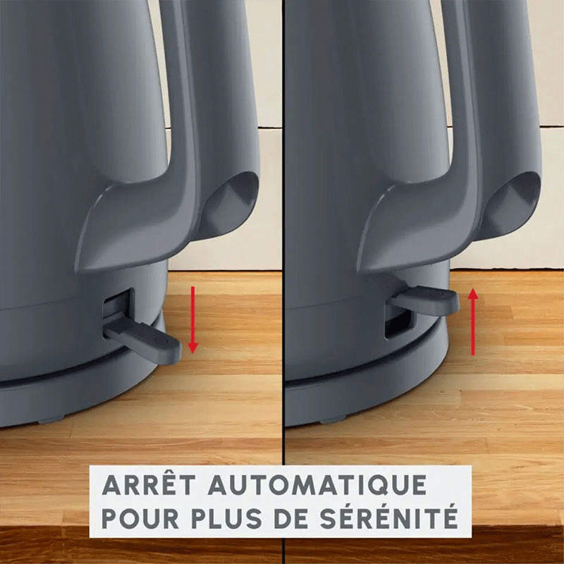 Bouilloire Électrique Moulinex Plaino BY1M0BE0 2400W 1.5 Litres Gris en Tunisie