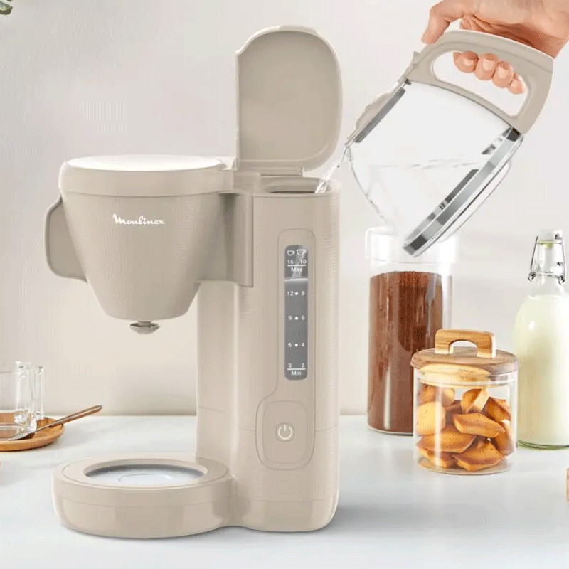 Cafetière Électrique Moulinex Morning FG2MOB10 1000W 1.25Litre Gris Chaud en Tunisie