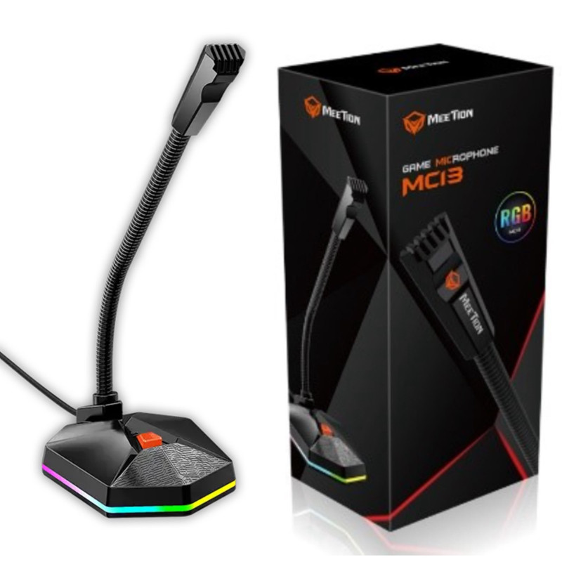 Microphone Gamer Meetion MC13 RGB Noir En Tunisie