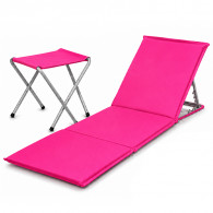 Pack Matelas Pliable Avec Support + Tabouret Rose