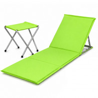Pack Matelas Pliable Avec Support + Tabouret Vert