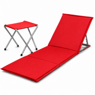 Pack Matelas Pliable Avec Support + Tabouret Rouge
