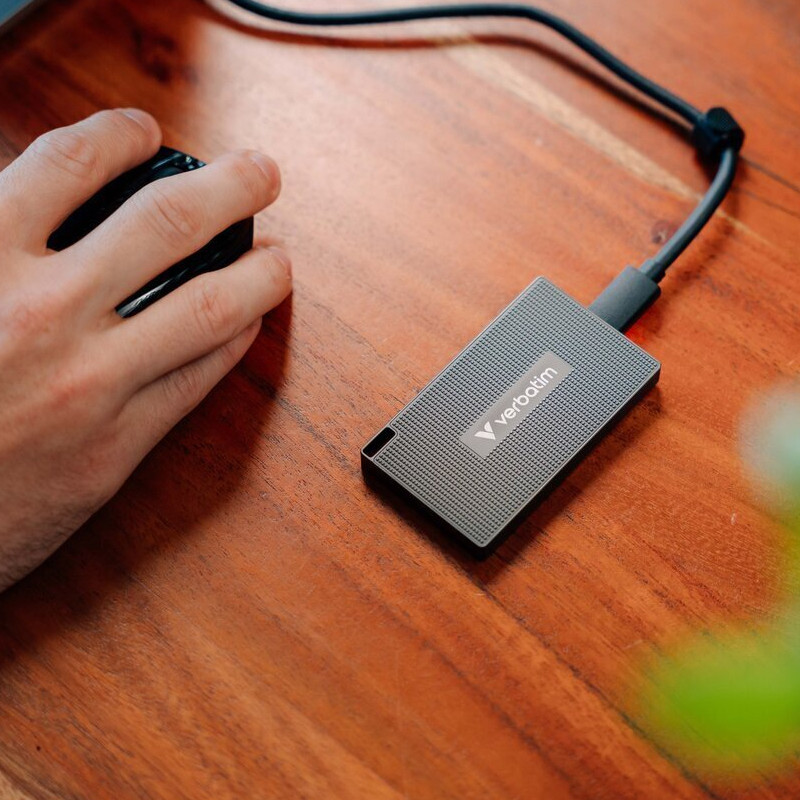 Disque Dur Externe SSD Verbatim Métal Mini 1To USB 3.2 Noir En Tunisie