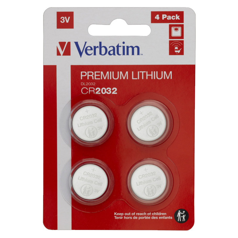 4 x Piles Verbatim CR2032 235 mAh en Tunisie